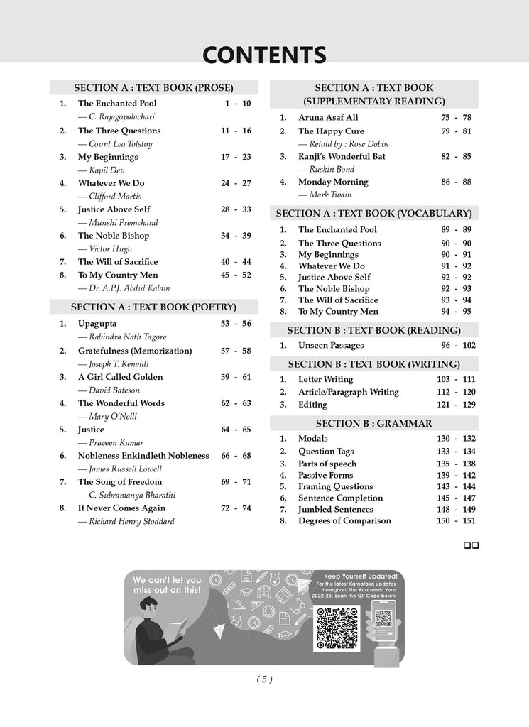 Karnataka SSLC Question Bank Class 9 English 2nd Language Book | Chapter-wise & Topic-wise | With Complete Solutions | For Board Exams 2025