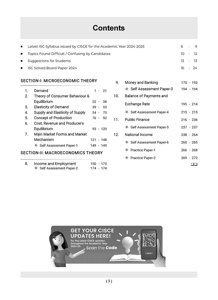 ISC Question Bank Class 12 Economics | Chapterwise | Topicwise | Solved Papers | For 2025 Board Exams