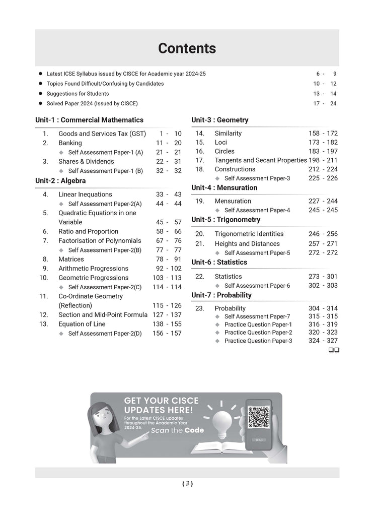 ICSE Question Bank Class 10 Mathematics | Chapterwise | Topicwise | Solved Papers | For 2025 Board Exams