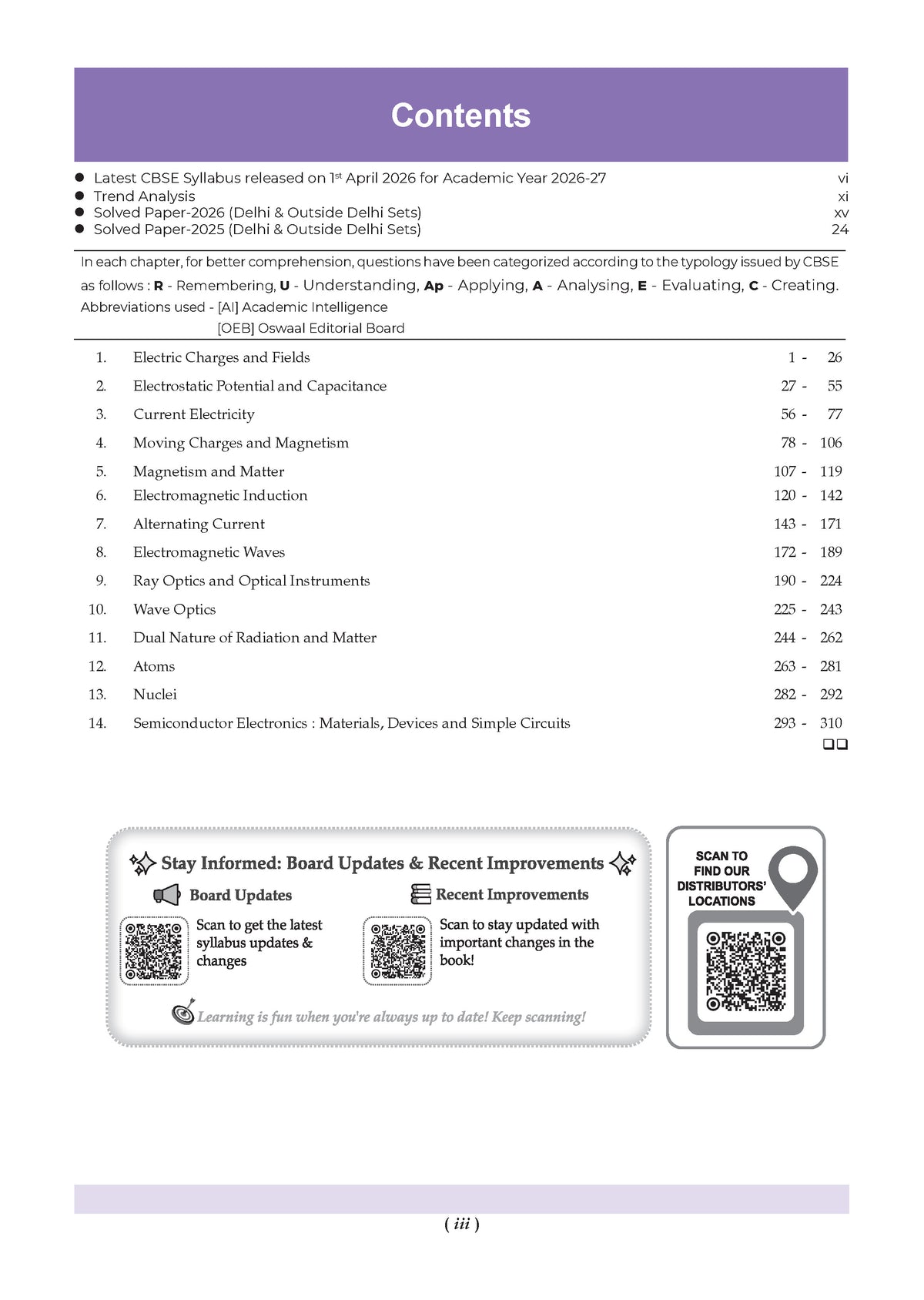 CBSE Xcellence 95+ | Class 12: Physics | Includes 2026 Board Paper | Mind Map, Revision Notes and Mnemonics | For 2027 Exam
