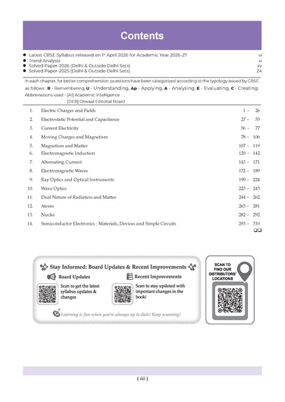 CBSE Xcellence 95+ | Class 12: Physics | Includes 2026 Board Paper | Mind Map, Revision Notes and Mnemonics | For 2027 Exam