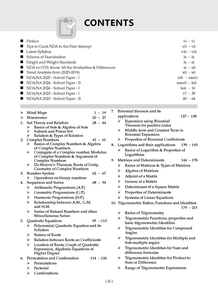 NDA-NA (NATIONAL DEFENCE ACADEMY/NAVAL ACADEMY) 12 Years' Chapter-wise & Topic-wise Solved Papers 2014-2025 (I) | Mathematics | For 2025 Exam