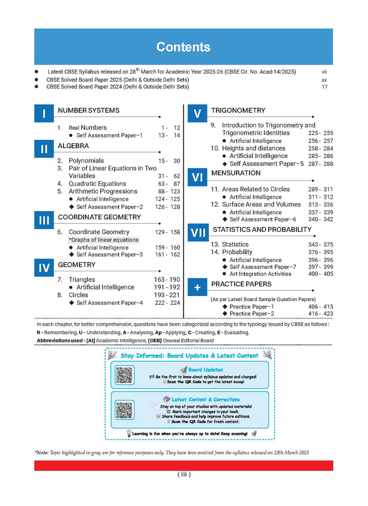 CBSE & NCERT One for All Class 10 Mathematics Standard (For 2026 Exam)