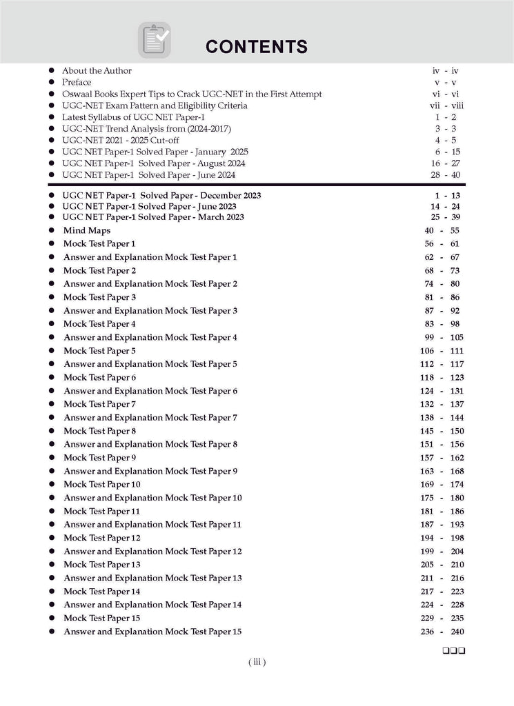 NTA UGC NET / JRF / SET Paper-1 | 15 Mock Test Papers| Teaching & Research Aptitude (Compulsory) | For 2025 Exam