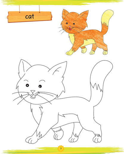 Lil Legends Book of Copy Colouring for kids,To Learn About Animals, Age 3 +Â 