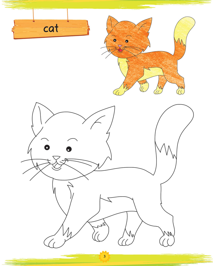 Lil Legends Book of Copy Colouring for kids,To Learn About Animals, Age 3 +