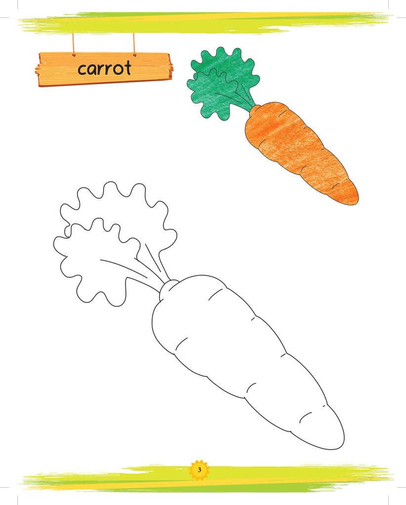 Lil Legends Book of Copy Colouring for kids,To Learn About Vegetables, Age 3 +