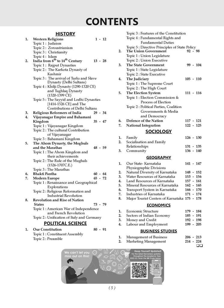 Karnataka SSLC Question Bank Class 9 Social Science Book | Chapter-wise & Topic-wise | With Complete Solutions | For Board Exams 2025