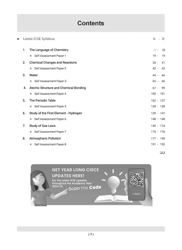 ICSE Question Bank Class 9 Chemistry | Chapterwise | Topicwise  | Solved Papers  | For 2025 Exams