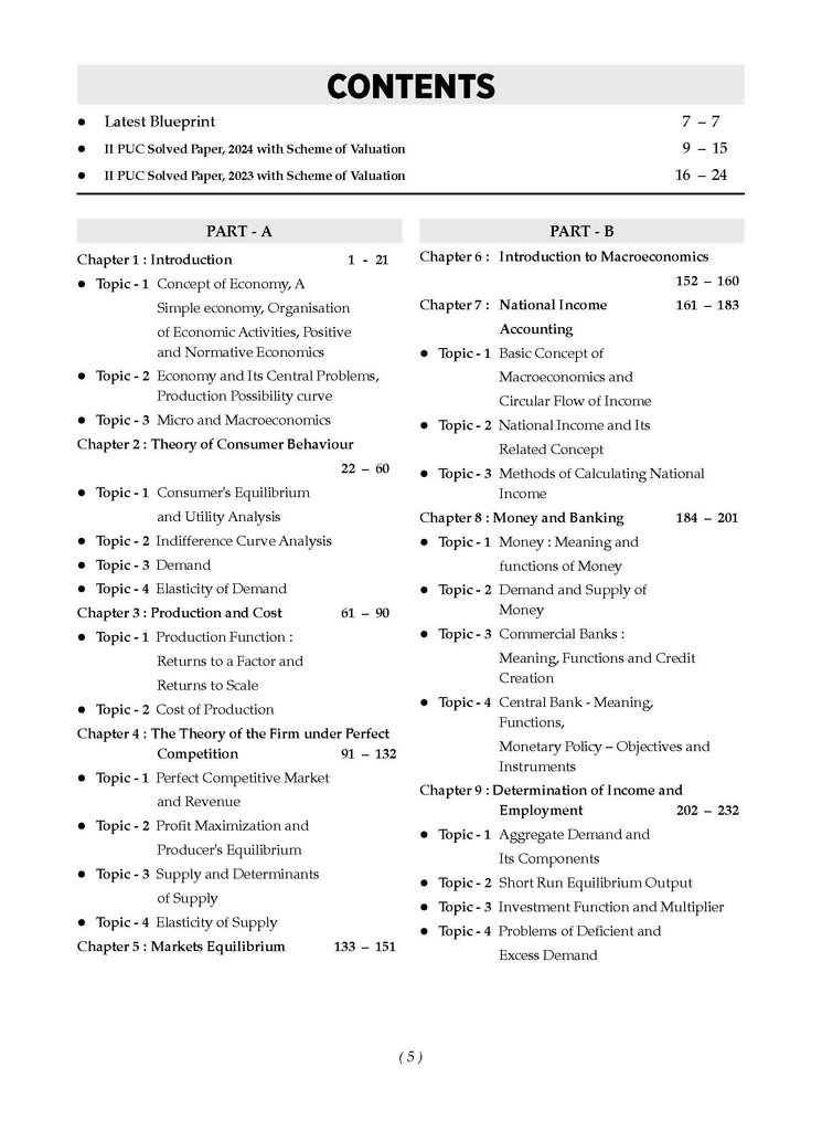 Karnataka 2nd PUC Question Bank Class 12 Economics | Chapterwise & Topicwise Previous Solved Papers (2017-2024) | For Board Exams 2025