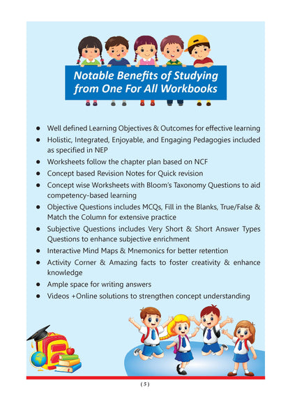 Oswaal One for All Workbook Class 5 Mathematics | 70+ Concept-wise Perforated Worksheets | Based on NCERT Maths Mela | NEP 2020 & NCF 2023 Aligned | For CBSE & State Boards | Builds Concept Clarity & Scientific Skills
