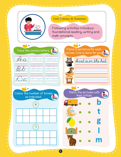 Lil Legends Brain & Math Quest Activity Book for Kids (Age 5+) | 250+ Fun Activities: Tracing, Patterns, Colors, Shapes & Logical Thinking Skills (Set of 2) - Oswaal Books