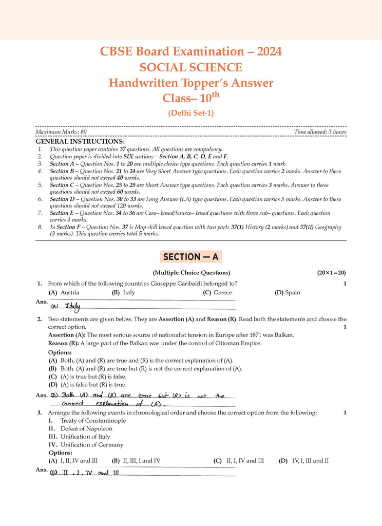 CBSE Sample Question Papers & Exam Rehearsal Class 10 Social Science (Set of 2 Books) For 2025 Board Exam