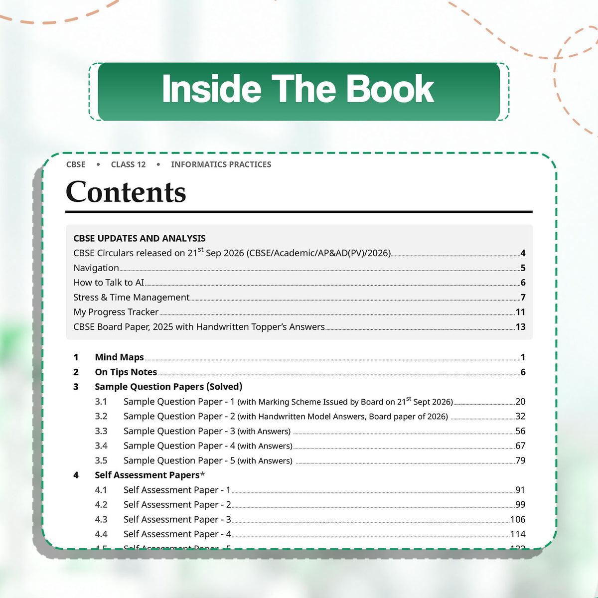 Oswaal CBSE 15 Sample Question Papers Class 12 Board Exam Informatics Practices 2026-27 based on latest CBSE SQP dated (21 Sep 2026) | New Questions Typologies With Oswaal AI