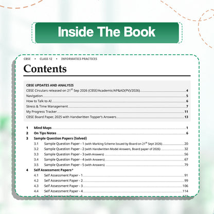 Oswaal CBSE 15 Sample Question Papers Class 12 Board Exam Informatics Practices 2026-27 based on latest CBSE SQP dated (21 Sep 2026) | New Questions Typologies With Oswaal AI