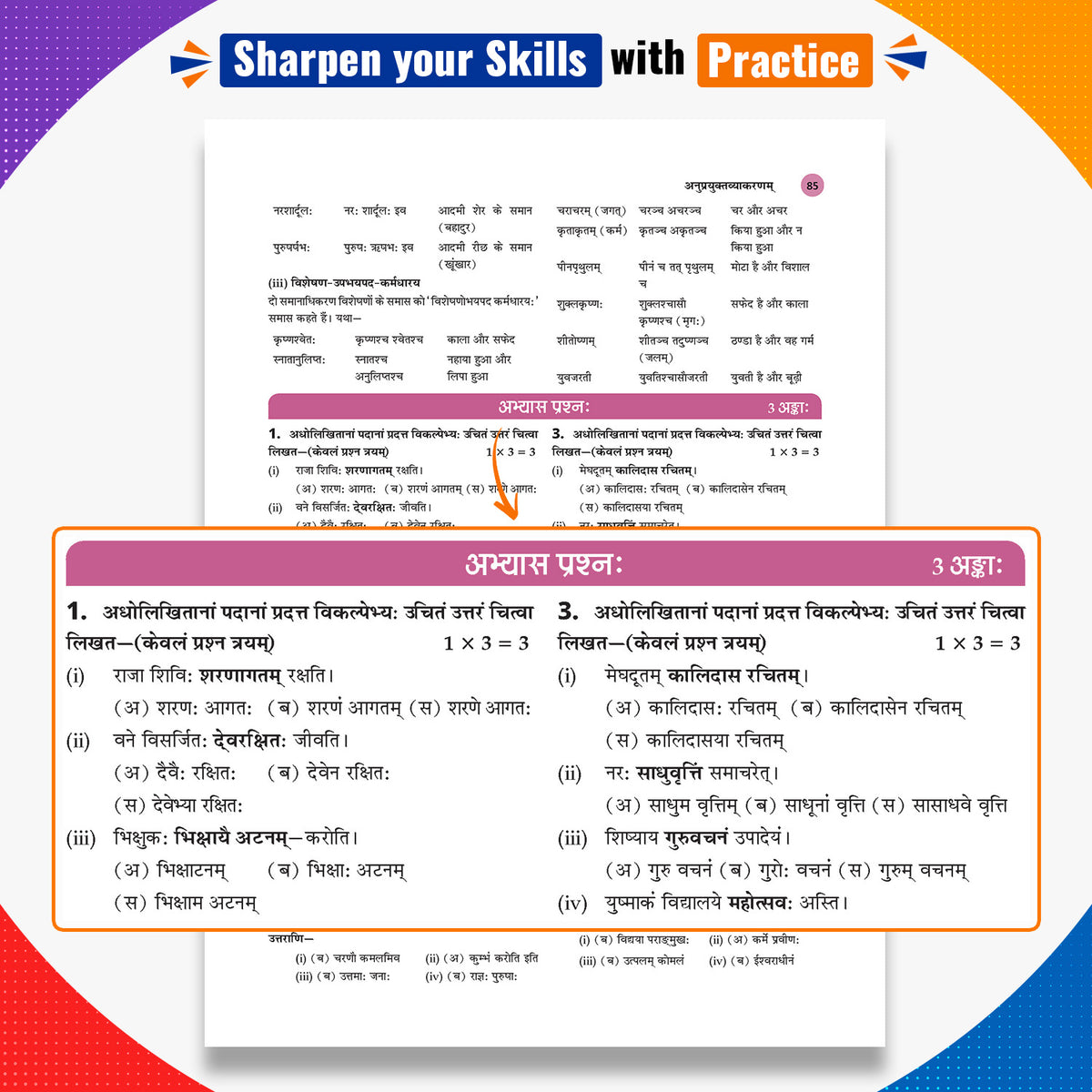 CBSE Class 9 Sanskrit Question Bank Chapter-wise & Topic-wise | Based on NCERT Textbook Sharda | Includes Summary, Competency-Based Question, Self-Assessment & Practice Papers