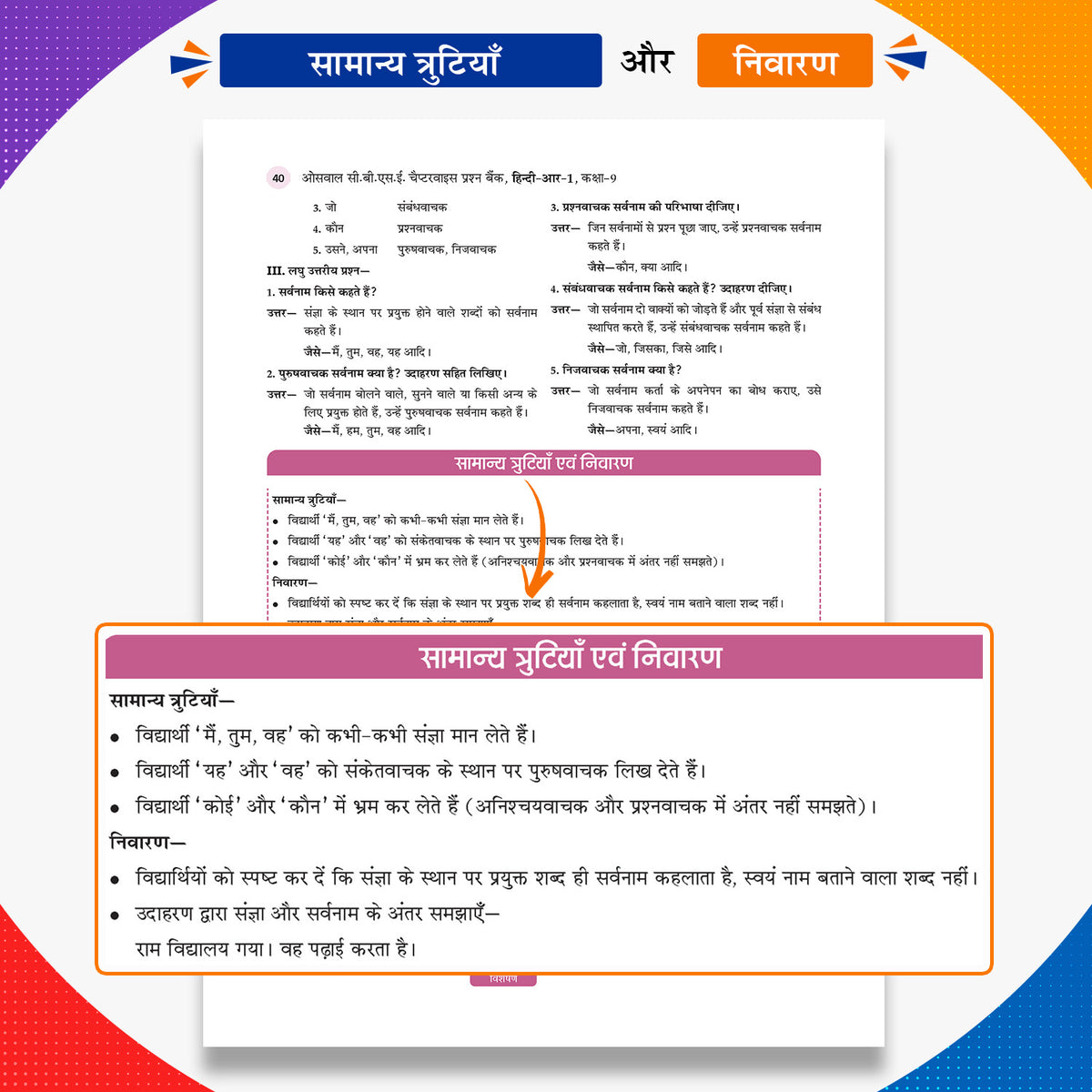Oswaal CBSE Class 9 Hindi Question Bank Chapter-wise & Topic-wise | Based on new NCERT Textbook Ganga | Includes Summary, Competency-Based Question, Self-Assessment & Practice Papers | For R1 Level