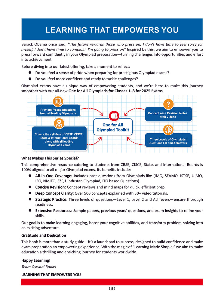 One For All Olympiad Previous Years' Solved Papers Class 2 (Set of 6 Books) Maths, English, Science, Reasoning, Cyber & General Knowledge (For 2025 Exam)
