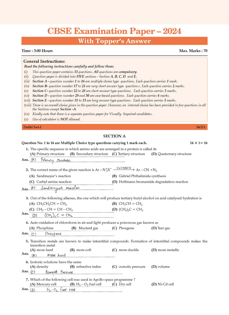 CBSE Sample Question Papers & Exam Rehearsal Class 12 Chemistry (Set of 2 Books) For 2025 Board Exam