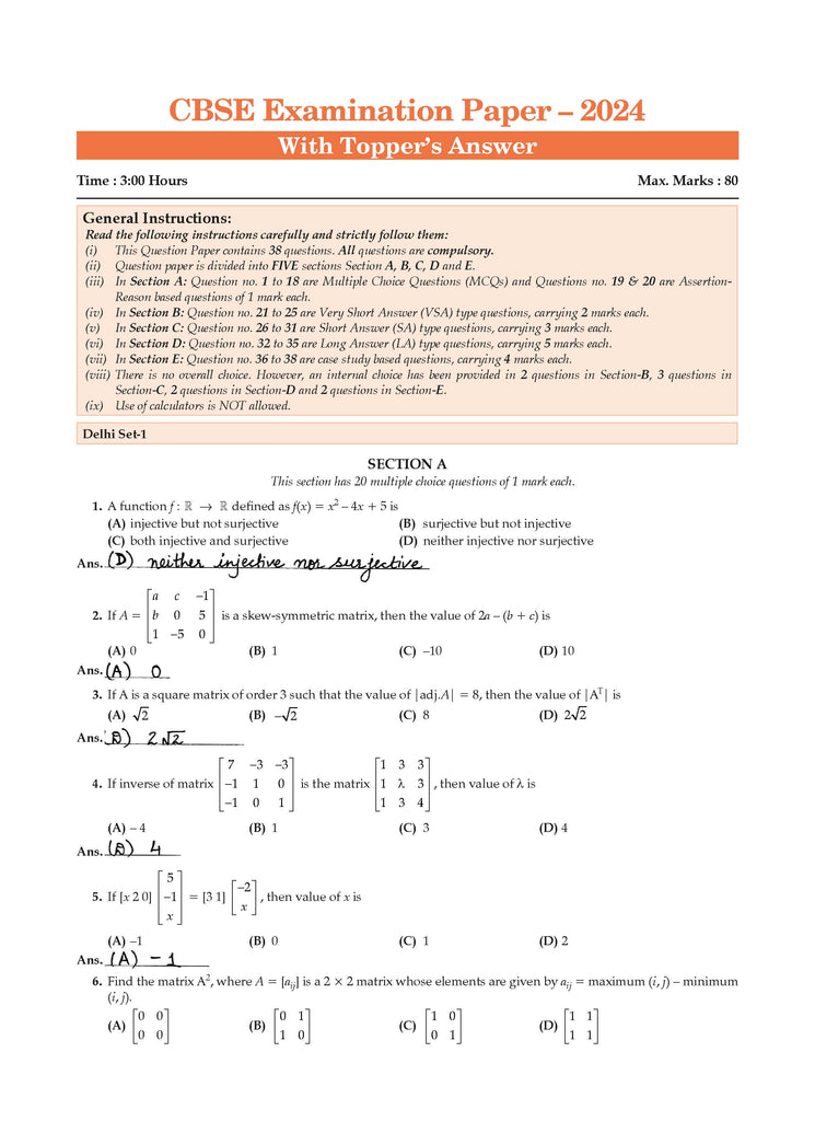 CBSE Sample Question Papers & Exam Rehearsal Class 12 Mathematics (Set of 2 Books) For 2025 Board Exam
