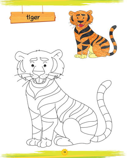 Lil Legends Book of Copy Colouring for kids,To Learn About Animals, Age 3 +Â 
