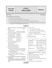 Karnataka 2nd PUC Question Bank Class 12 History | Chapterwise & Topicwise Previous Solved Papers (2017-2024) | For Board Exams 2025