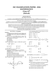 ISC Question Bank Class 12 Mathematics | Chapterwise | Topicwise | Solved Papers | For 2025 Board Exams