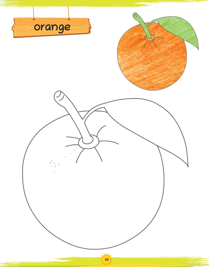 Lil Legends Book of Copy Colouring for kids,To Learn About Fruits, Age 3 +Â 
