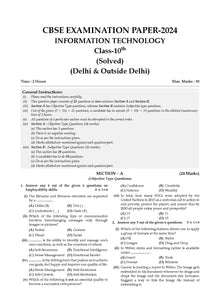 CBSE Sample Question Papers Class 10 Information Technology Book (For 2025 Exam)