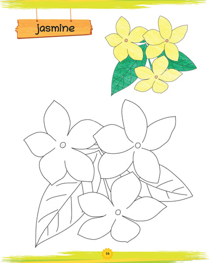 Lil Legends Book of Copy Colouring for kids,To Learn About Flowers, Age 3 +Â 