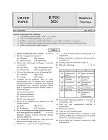 Karnataka 2nd PUC Question Bank Class 12 Business Studies | Chapterwise & Topicwise Previous Solved Papers (2017-2024) | For Board Exams 2025