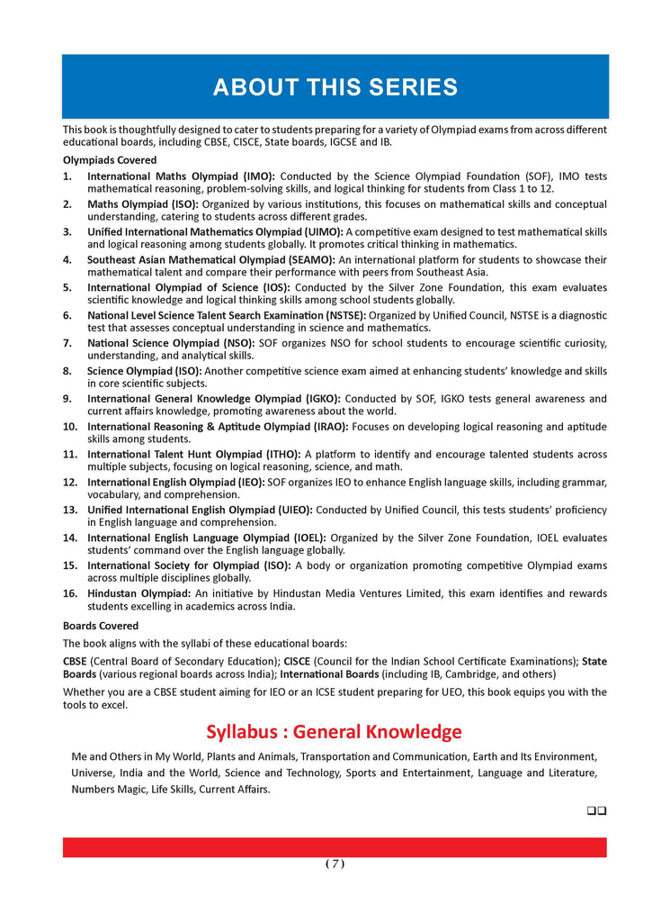 One for All Olympiads Previous Year Solved Papers Class 2 General Knowledge For 2025 Exam