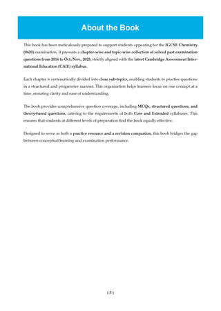 IGCSE Chemistry (Papers 1,2,3,4) Core & Extended | Topical Past Solved Papers (2016-Oct.-Nov., 2025) | For 2026 Exam | Aligned with Cambridge IGCSE™ Coursebook | with Oswaal AI