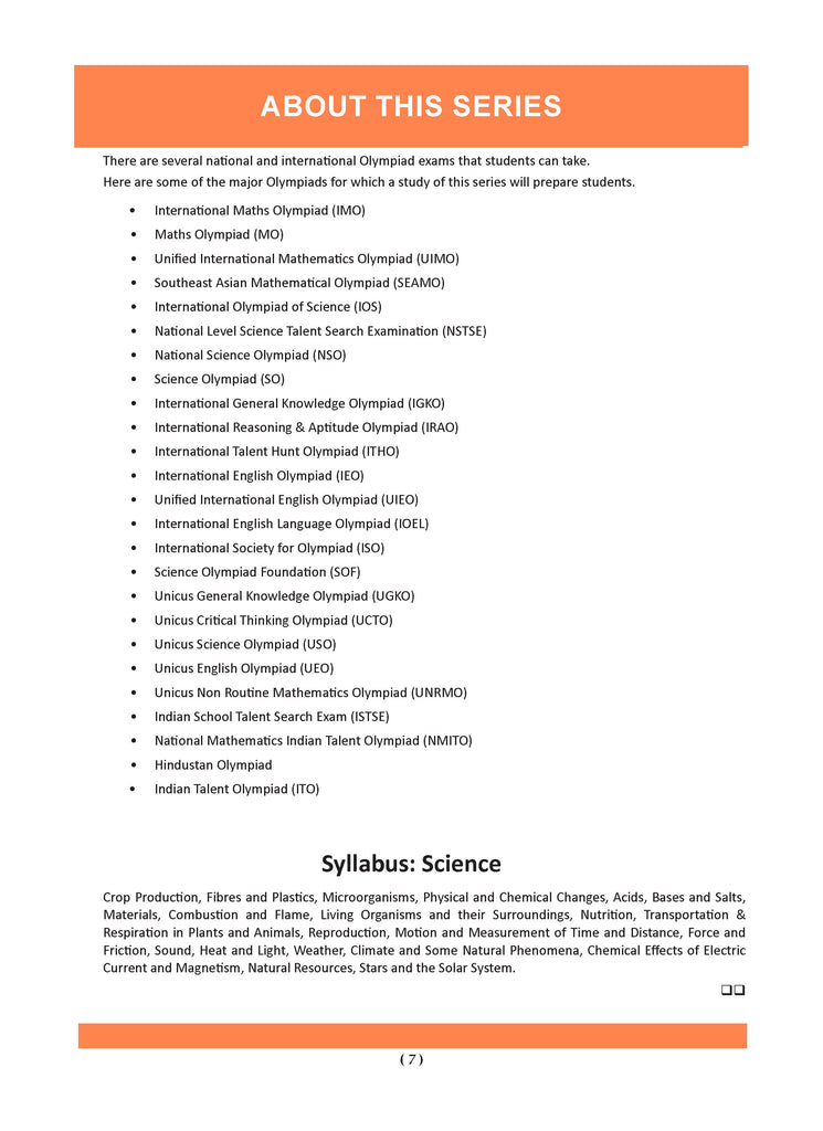 One for All Olympiads Workbook Class 8 Science For 2025 Exam