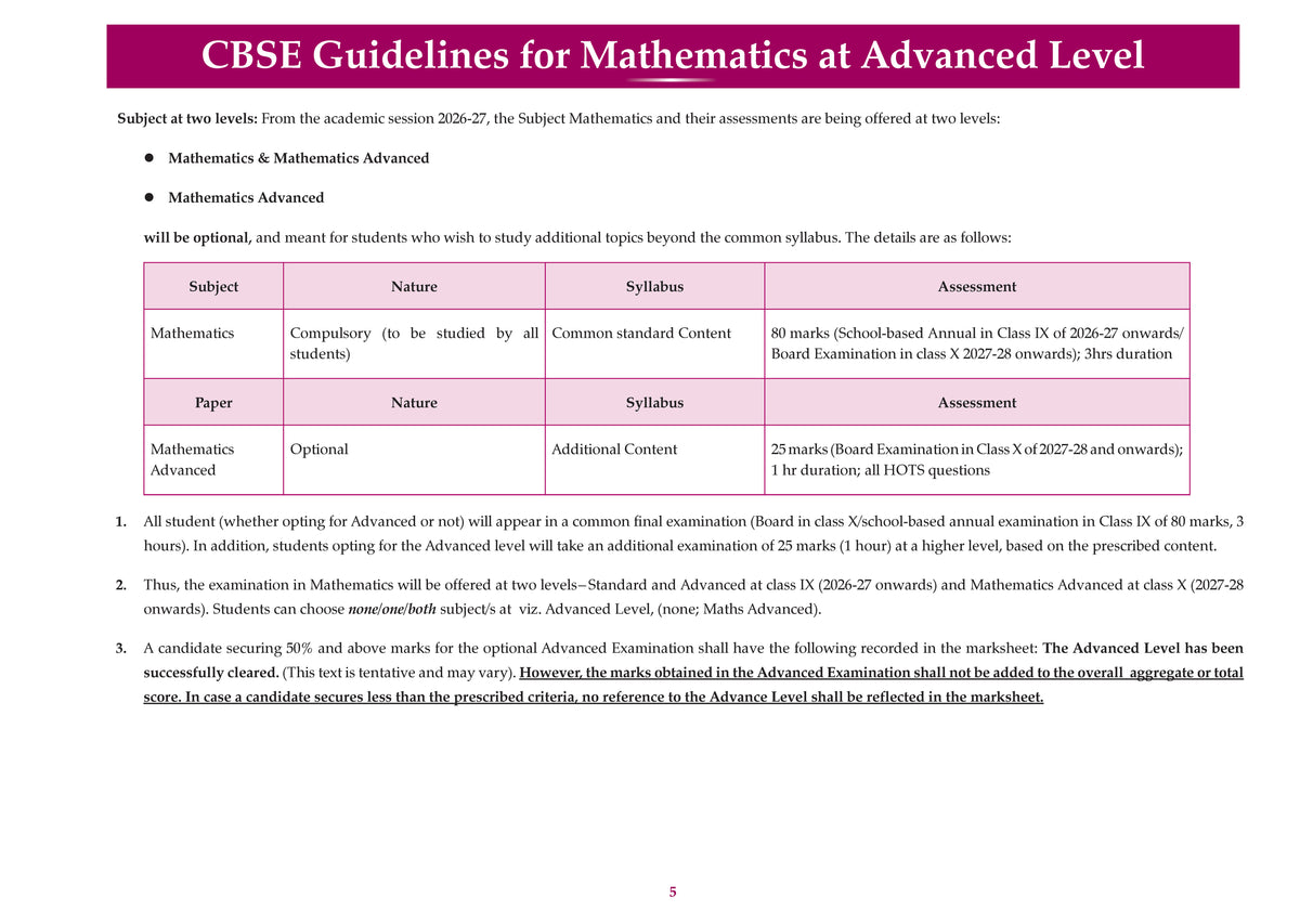 CBSE Workbook Class 9 Mathematics at Advance Course | aligned with NCERT | Perforated Worksheets for Practice with Competency Based questions | NEP 2020 + NCF-SE 2023 | 2027 Exam