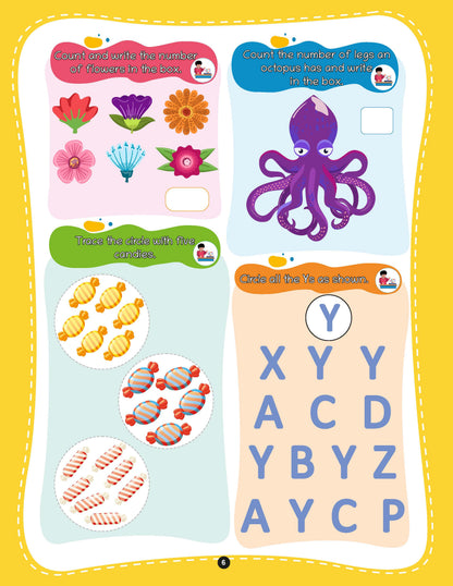 3â€‘inâ€‘1 Activity Book Set for Kids Age 3+ | Brain, Maths & English Quest | 750+ Fun Early Learning Exercises for Tracing, Colors, Shapes, Numbers & Alphabets - Oswaal Books