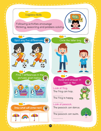 Lil Legends Brain & Math Quest Activity Book for Kids (Age 5+) | 250+ Fun Activities: Tracing, Patterns, Colors, Shapes & Logical Thinking Skills (Set of 2) - Oswaal Books