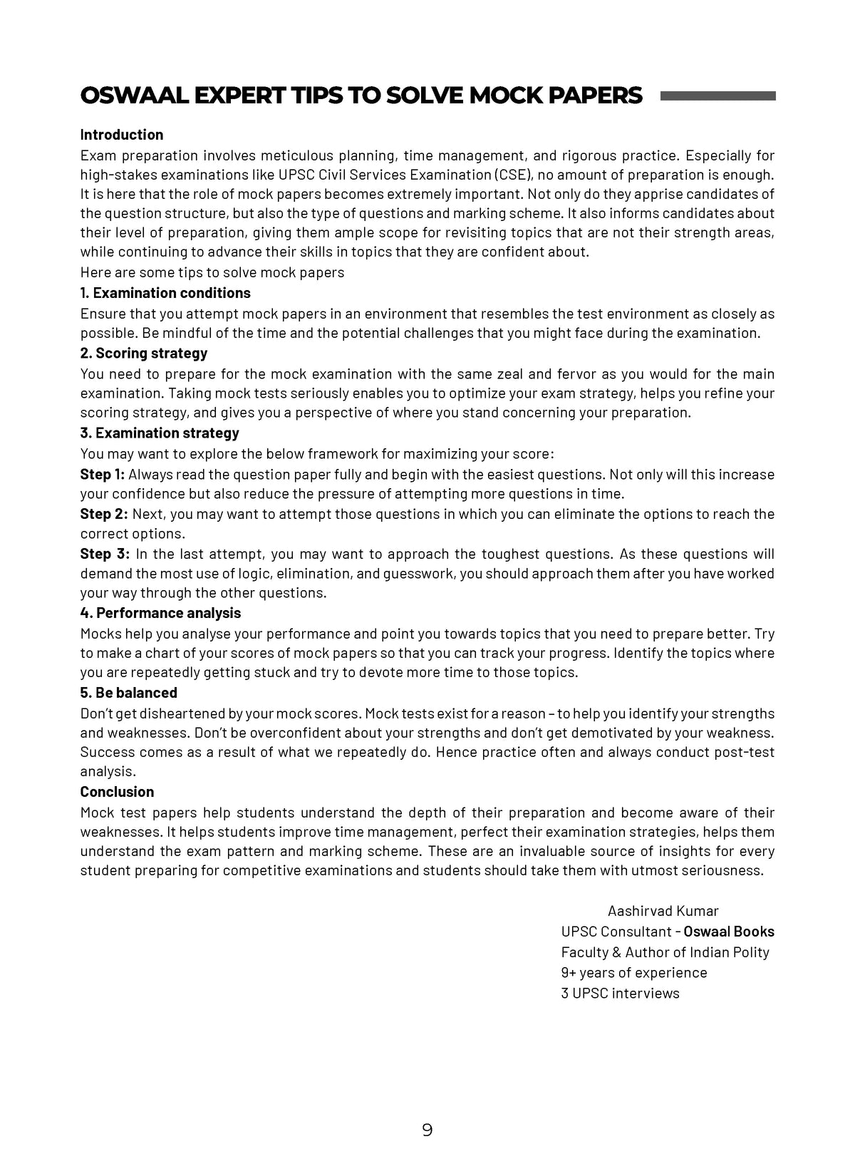 UPSC CSE Prelim 15 Mock Test Papers General Studies Paper-II (CSAT) - Oswaal Books