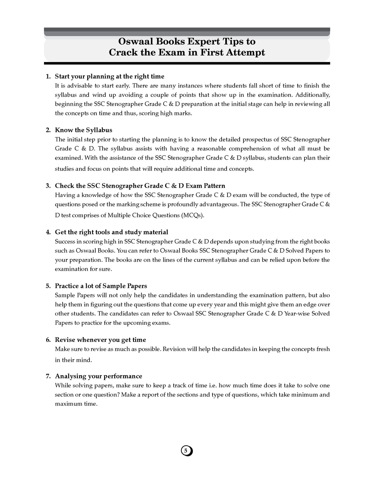 Oswaal SSC Stenographer Grade C & D; 21 Previous Years’ Solved Papers | Year-wise 2017-2026 | 4200 Questions + 1 Sample Paper | English Medium | For 2027 Exam | With oswaal.ai