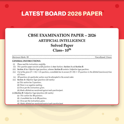 Oswaal CBSE Class 10 Artificial Intelligence Question Bank | Chapter & Topic-wise Solved Papers (2017-2026) | Based on Latest Syllabus (April 2026) | Includes 2026 Papers | For 2027 Exam