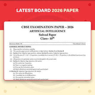 CBSE Class 10 Artificial Intelligence Question Bank | Chapter & Topic-wise Solved Papers (2017-2026) | Based on Latest Syllabus (April 2026) | Includes 2026 Papers | For 2027 Exam