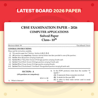 CBSE Class 10 Computer Applications Question Bank | Chapter & Topic-wise Solved Papers (2017-2026) | Based on Latest Syllabus (April 2026) | Includes 2026 Papers | For 2027 Exam