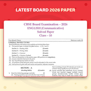 CBSE Class 10 English Communicative Question Bank | Chapter & Topic-wise Solved Papers (2017-2026) | Based on Latest Syllabus (April 2026) | Includes 2026 Papers | For 2027 Exam