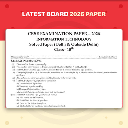 Oswaal CBSE Class 10 Information Technology Question Bank | Chapter & Topic-wise Solved Papers (2017-2026) | Based on Latest Syllabus (April 2026) | Includes 2026 Papers | For 2027 Exam