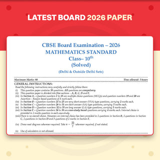 CBSE Class 10 Mathematics (Standard) Question Bank | Chapter & Topic-wise Solved Papers (2017-2026) | Based on Latest Syllabus (April 2026) | Includes 2026 Papers | For 2027 Exam