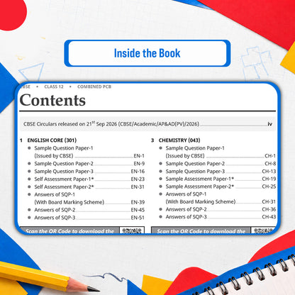 Oswaal CBSE 20 Combined Sample Question Papers Class 12 Board Exam 2027 – English Core, Physics, Chemistry, Biology - New Question Typologies - Oswaal AI