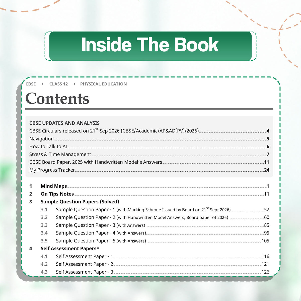 Oswaal CBSE 15 Sample Question Papers Class 12 Board Exam Physical Education 2026-27 based on latest CBSE SQP dated (21 Sep 2026) | New Questions Typologies With Oswaal AI