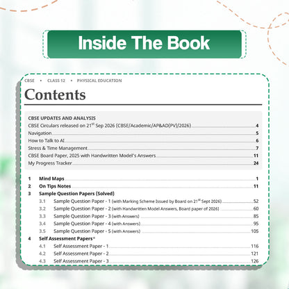 Oswaal CBSE 15 Sample Question Papers Class 12 Board Exam Physical Education 2026-27 based on latest CBSE SQP dated (21 Sep 2026) | New Questions Typologies With Oswaal AI