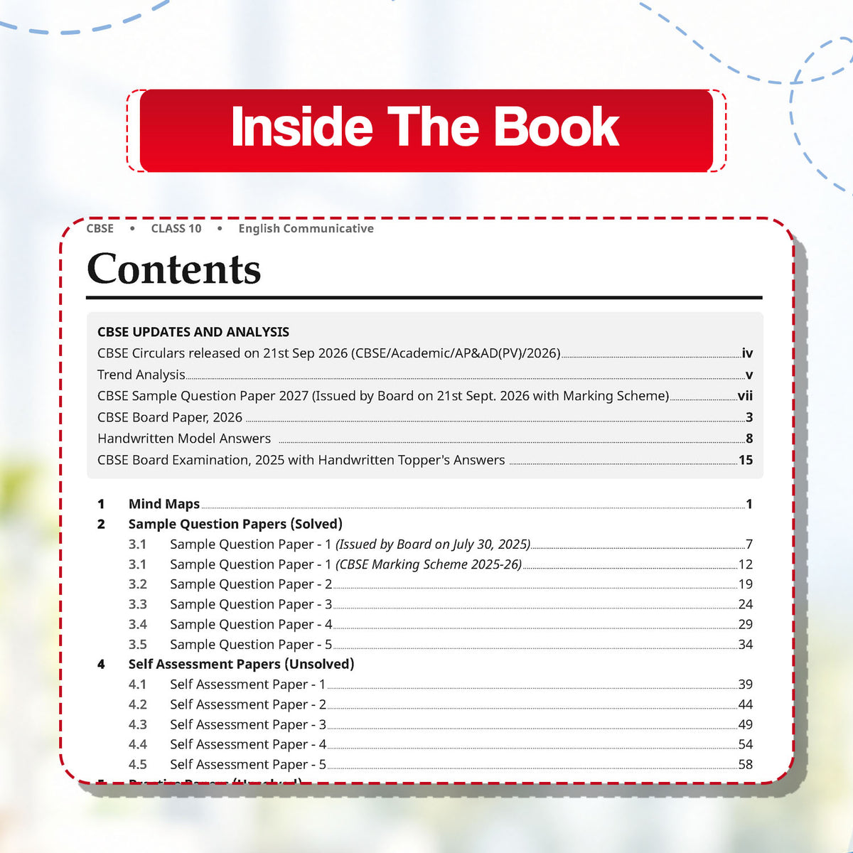 Oswaal CBSE 15 Sample Question Papers Class 10 Board Exam English Communicative 2026-27 based on latest CBSE SQP dated (21 Sep 2026) | New Questions Typologies With Oswaal AI