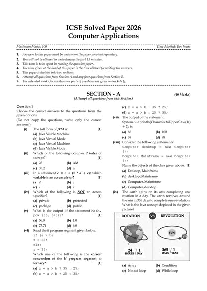 ICSE 10 Previous Years' Solved papers | Year-wise (2017-2026) | Class-10 | Computer Applications | For 2027 Exam | Oswaal AI